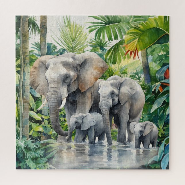 Fun Jungle elephant lovers Jigsaw Puzzle (Vertical)