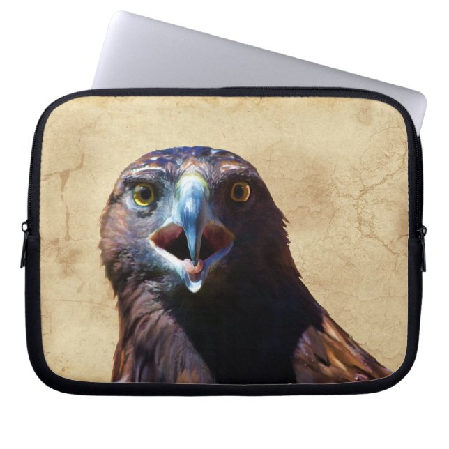 Fun Juvenile Bald Eagle Bad Attitude Wildlife Laptop Sleeve (Front)