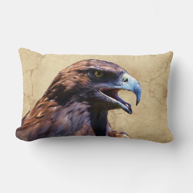 Fun Juvenile Bald Eagle Bad Attitude Wildlife Lumbar Pillow (Front)