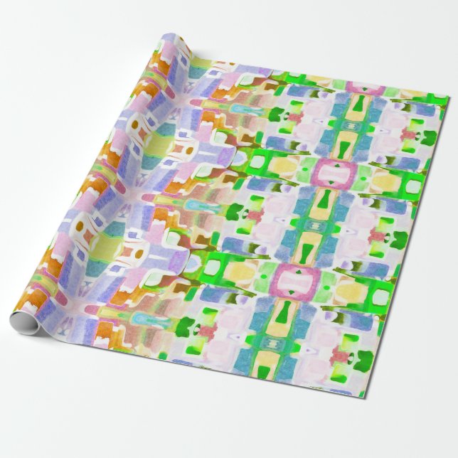 Fun Kaleidoscopic Colors Wrapping Paper (Unrolled)