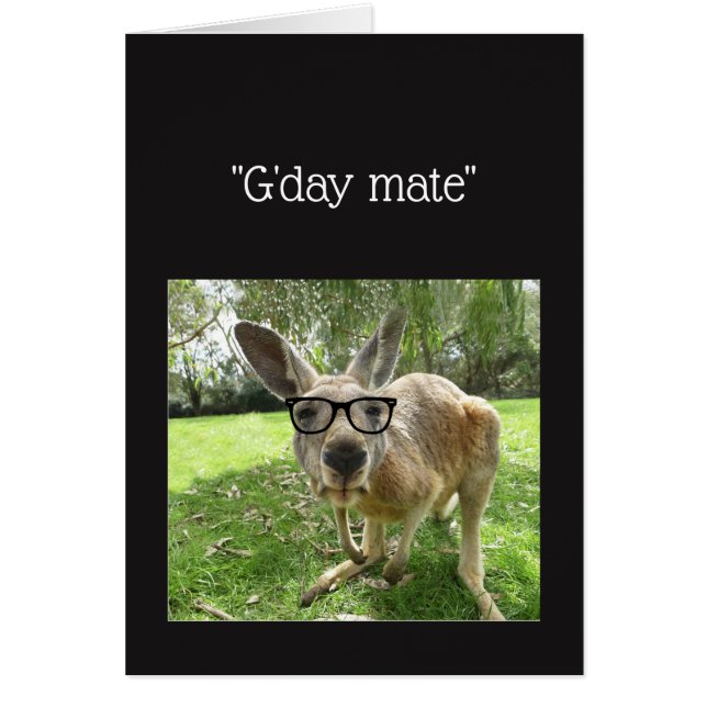 Fun Kangaroo G'day Mate Australian Animal Get Well (Front)