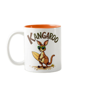 Fun Kangaroo Two-Tone Coffee Mug