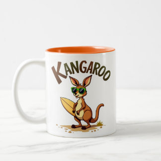 Fun Kangaroo Two-Tone Coffee Mug