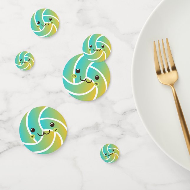 Fun Kawaii Volleyball Ball Gradient Cute Party  Confetti (Group)