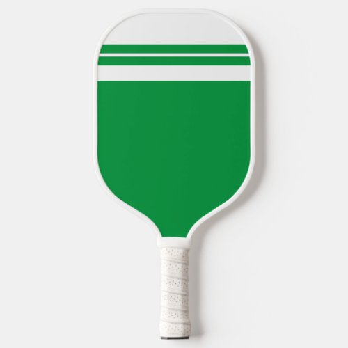 Fun Kelly Green Color Block White Racing Stripes  Pickleball Paddle