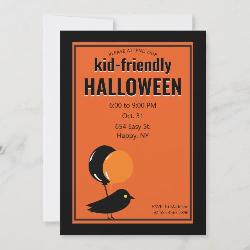 Fun Kid_Friendly Halloween Party Bargain Value Invitation