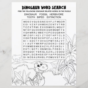 Fun Kids Activity Dinosaur Puzzle Word Search