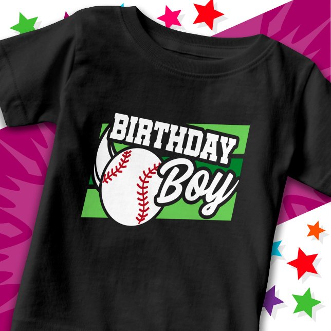 Fun Kids Baseball Party Home Run Birthday Boy Baby T-Shirt (Creator Uploaded)