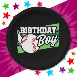 Fun Kids Baseball Party Home Run Birthday Boy Paper Plates