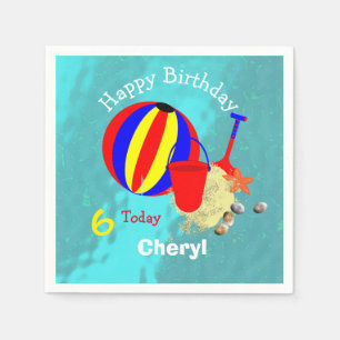 Fun Kids Beach Games Personalized Napkins