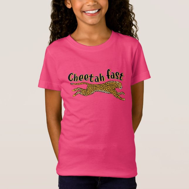 Fun Kids Cheetah Fast Jungle Cat Animal T-Shirt (Front)