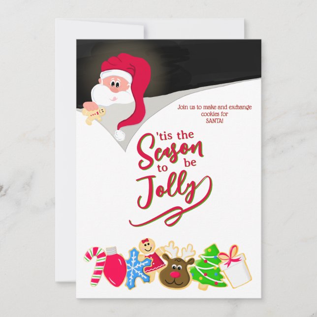 Fun Kids Christmas Cookie Exchange Party Invitation (Front)