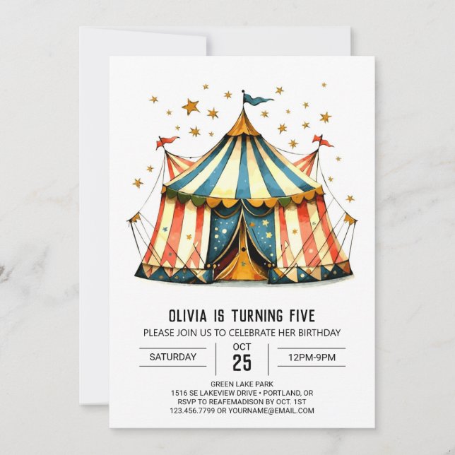 Fun Kids' Digital Circus Birthday Invitation (Front)