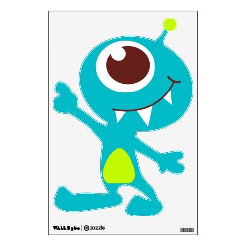 Fun kids graphic alien wall decal stickers