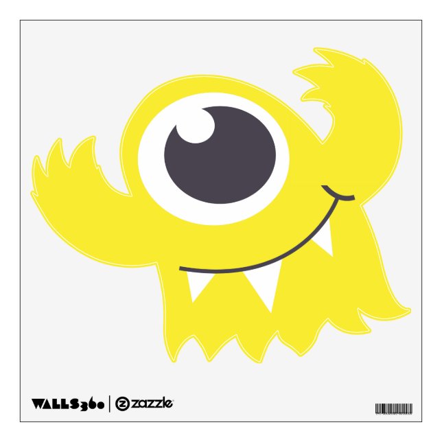 Fun kids graphic yellow ghost wall decal stickers (Front)
