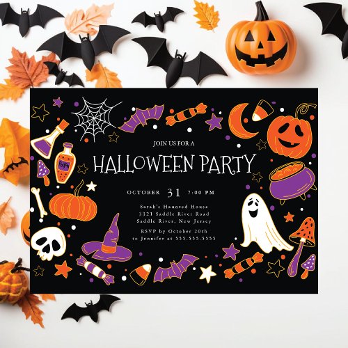 Fun Kids Halloween Party Invitation