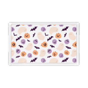 Fun Kids Halloween Pattern Acrylic Tray