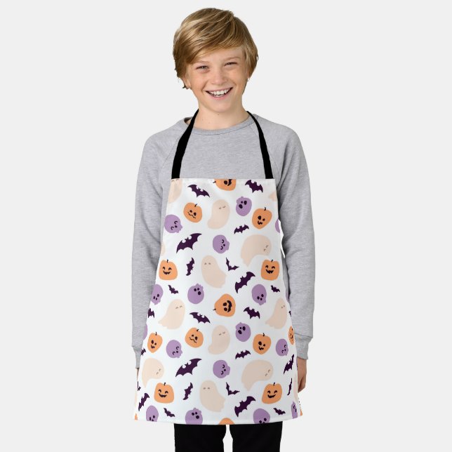 Fun Kids Halloween Pattern Apron (Worn)