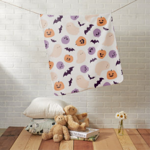 Fun Kids Halloween Pattern Baby Blanket