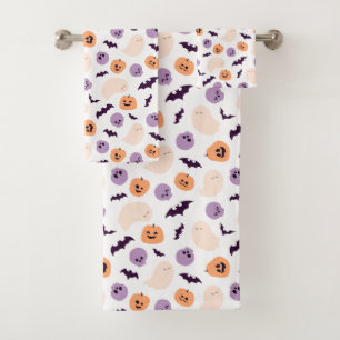 Fun Kids Halloween Pattern Bath Towel Set