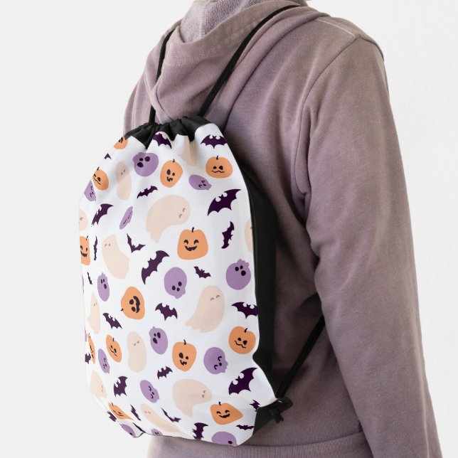 Fun Kids Halloween Pattern Drawstring Bag (Insitu)