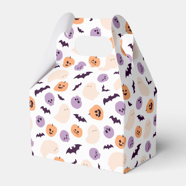 Fun Kids Halloween Pattern Favor Boxes (Front Side)