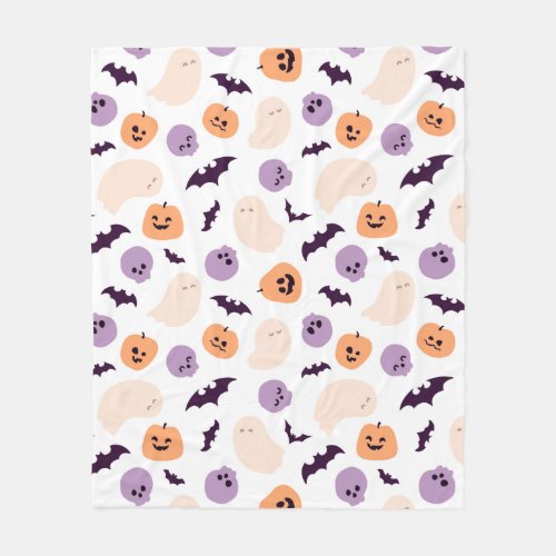 Fun Kids Halloween Pattern Fleece Blanket