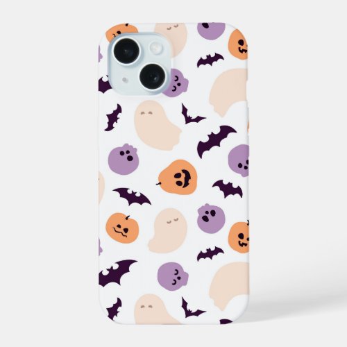 Fun Kids Halloween Pattern iPhone 15 Case