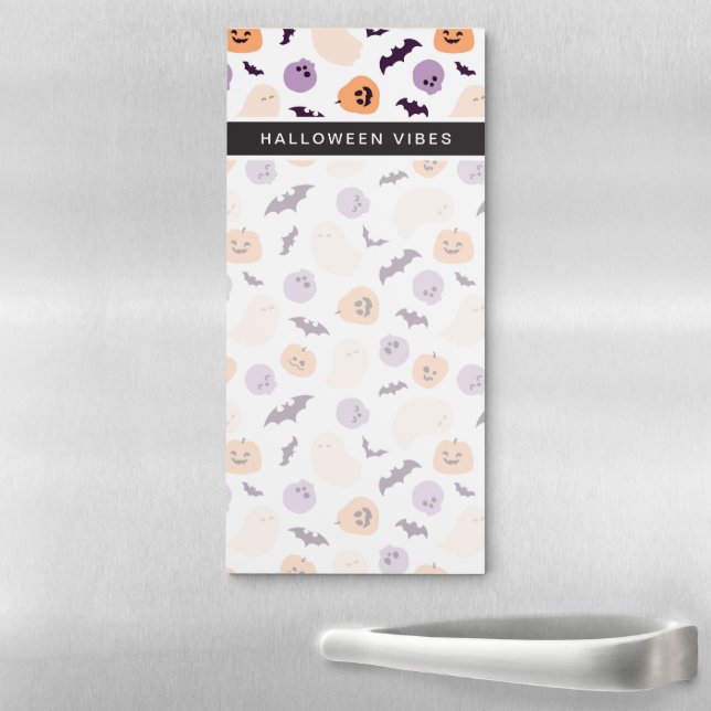 Fun Kids Halloween Pattern Magnetic Notepad (In Situ)