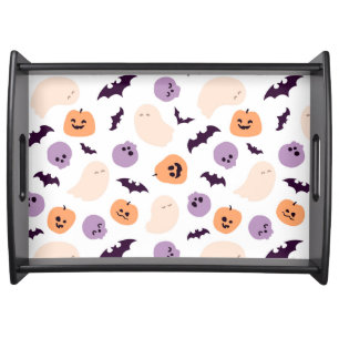 Fun Kids Halloween Pattern Serving Tray