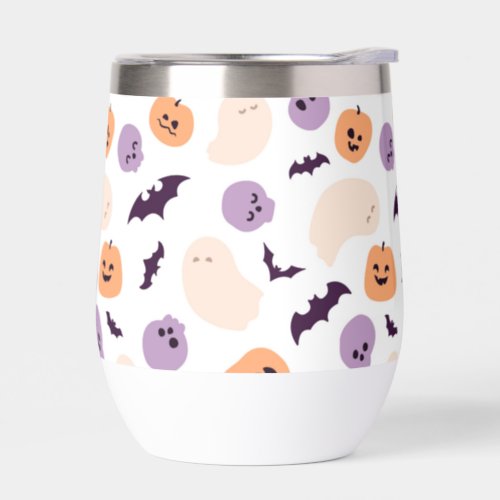 Fun Kids Halloween Pattern Thermal Wine Tumbler