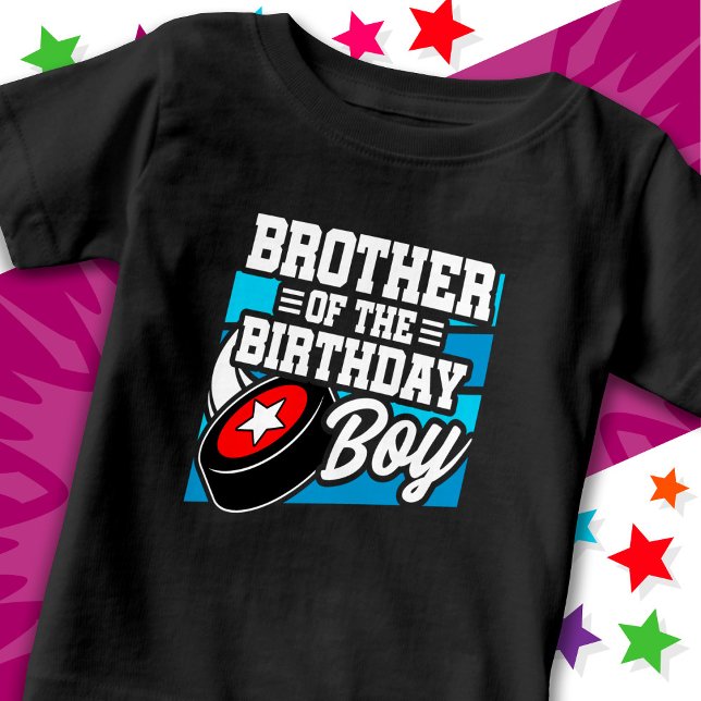 Fun Kids Hockey Party Brother of the Birthday Boy Baby T-Shirt (Creator Uploaded)