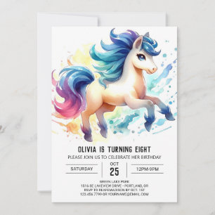 Fun Kids Horse Birthday Invitation