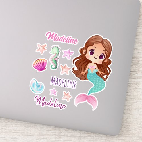 Fun Kids Mermaid Name set Sticker