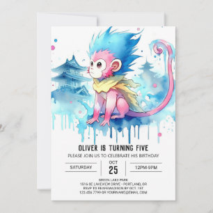 Fun Kids Monkey Birthday Invitation