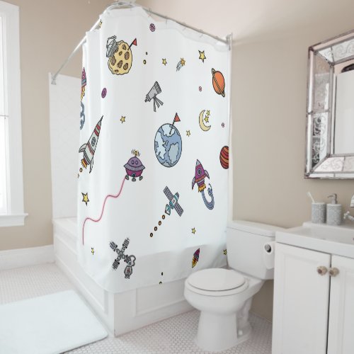 Fun Kids Outer Space Shower Curtain