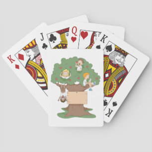 Fun Kids Playing in Apple Tree Poker Cards