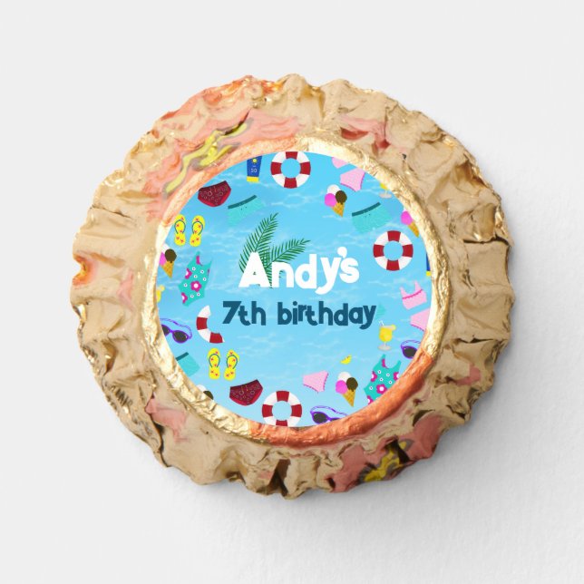 Fun Kid's Pool Birthday Party  Reese's Peanut Butter Cups (Front)