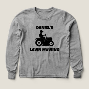 Fun Kids Riding Lawn Mower Tri-Blend Shirts