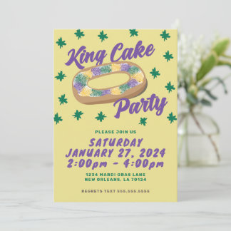 Fun King Cake Party  Invitation
