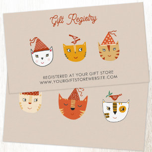 Fun Kitty Cat Baby Shower Gift Registry Enclosure Card