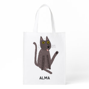 Fun Kitty Cat Humor Personalized Name Grocery Bag