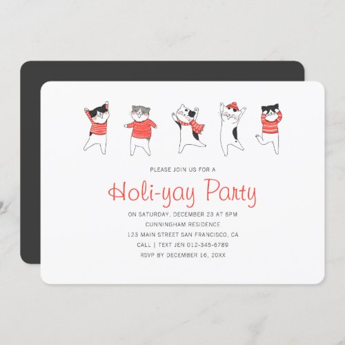 Fun Kitty Cat Party Holiday Party Invitation