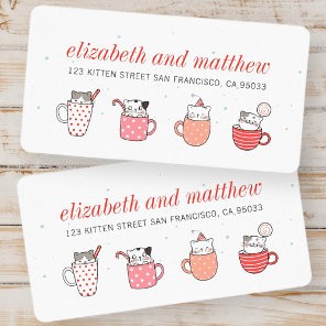 Fun Kitty Cat Party Holiday Party Invitation Label