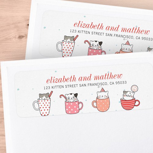 Fun Kitty Cat Party Holiday Party Invitation Label