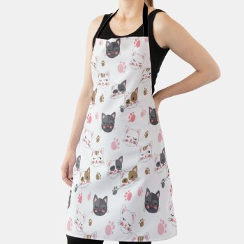 Fun Kitty Cat Pattern Apron by atteestude at Zazzle