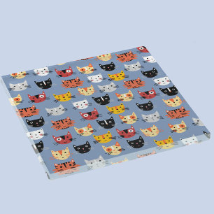 Fun Kitty Cat Pattern Glass Coaster