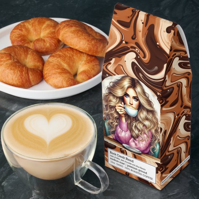 Fun lady word art  roasted coffee (Breakfast)