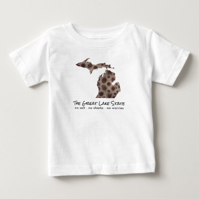 Fun Lake Michigan Great State State petoskey rocks Baby T-Shirt (Front)