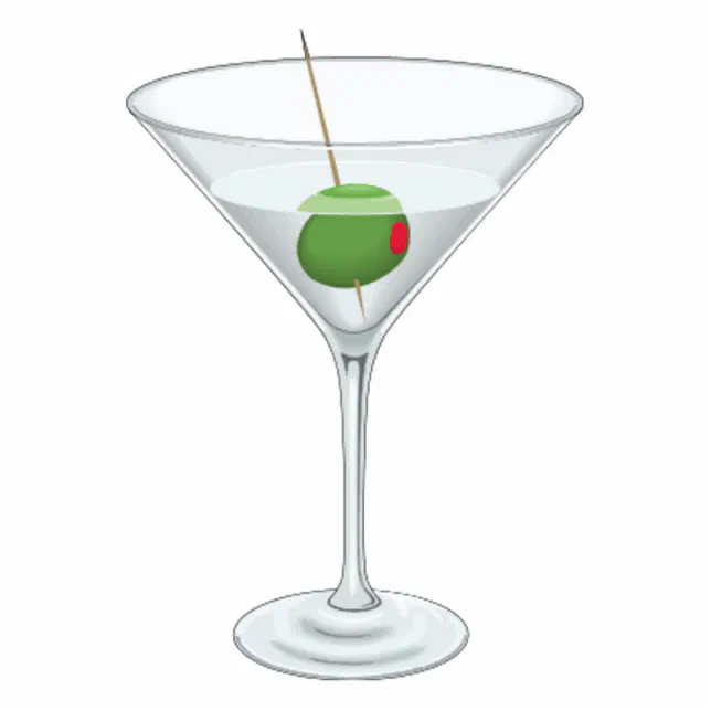 Fun Large Cocktail Party Martini Glass with Olive Statuette